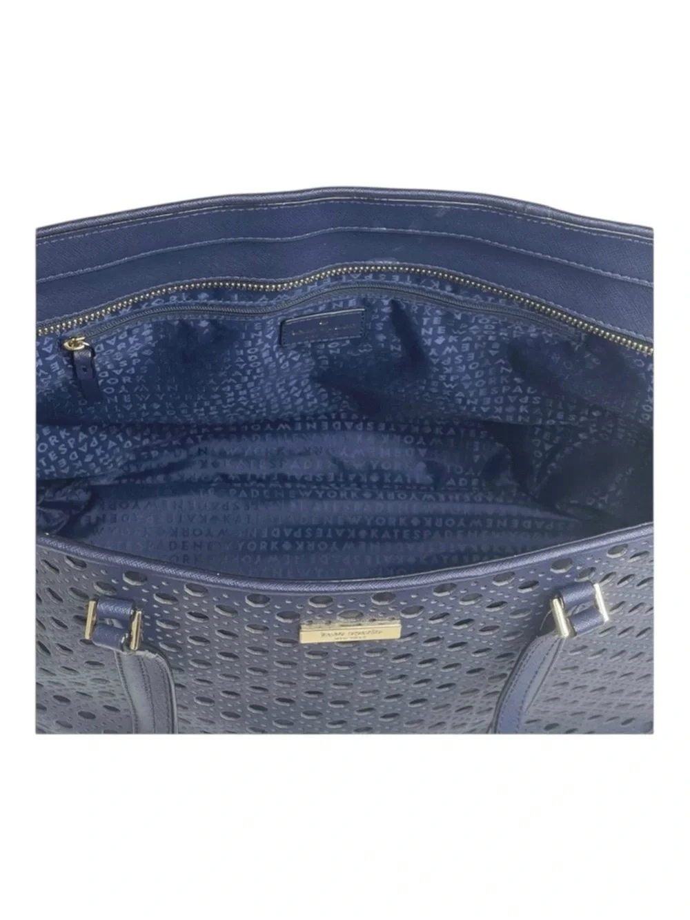 Kate Spade  Dally Newbury Lane Caining Large Tote Bag Handbag  French Navy 